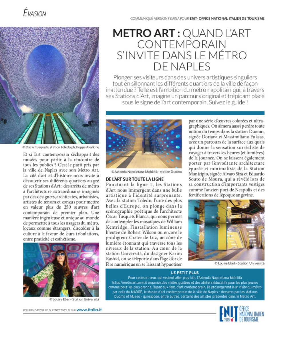 Metro Art: l'arte contemporanea nella metropolitana di Napoli - Version Femina - Parigi